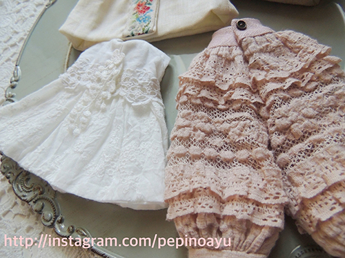 紅茶染めふんわりエクリュカラーフリルレース