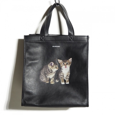 新入荷商品 BALENCIAGA バレンシアガ MARKET SHOPPER S 猫プリント