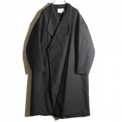 新入荷商品 ENFOLD エンフォルド CO ダブルクロス ノーカラーコート 黒 