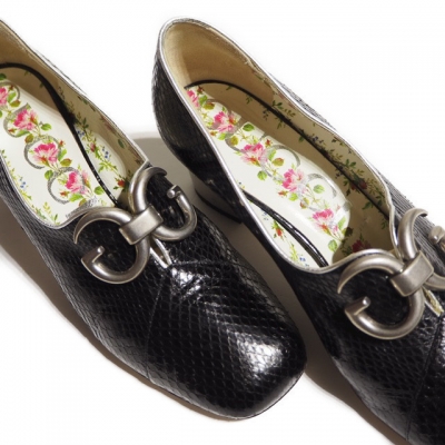 GUCCI グッチ GG メタルヒール パイソン パンプス ブラック 黒 39/24.5 GUCCI グッチ GG メタルヒール パイソン パンプス ブラック 黒 39/24.5