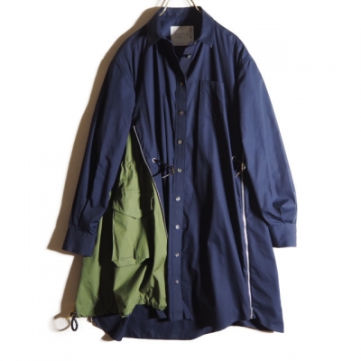 sacai サカイ ファスナースリット ミリタリードッキング シャツ ...