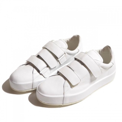 JIL SANDER ジルサンダー 新品 ベルクロ レザースニーカー ホワイト 白 ...