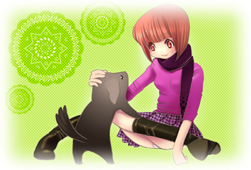 黒犬と女の子