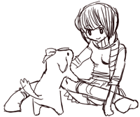 黒犬と女の子