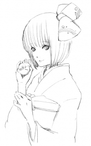 おかっぱリテイク線画
