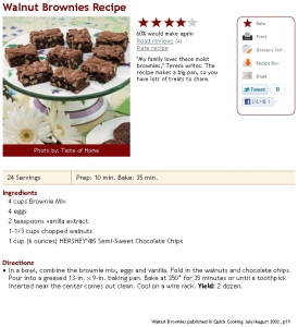 Walnut Brownies Recipe
