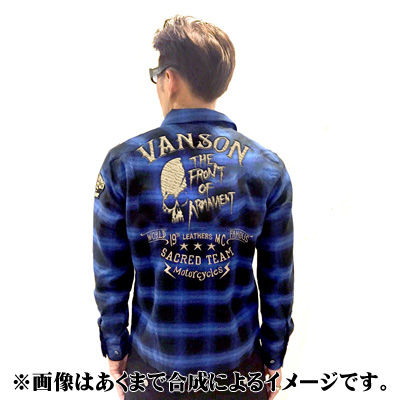 クローズWORST×VANSON武田好誠モデル殴り書きドクロ刺繍チェック