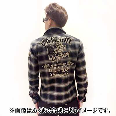 クローズWORST×VANSON武田好誠モデル殴り書きドクロ刺繍チェック