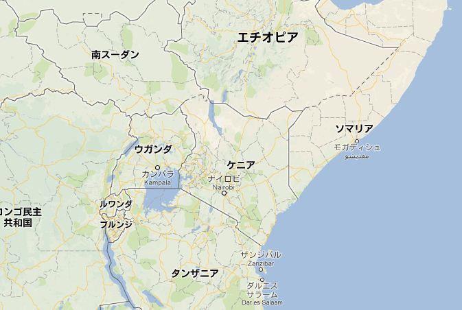 east africa map google