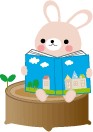 読書するうさぎ