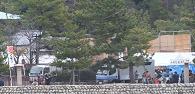 フェリーから見た牡蠣祭り会場