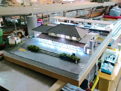 衣笠駅のジオラマ