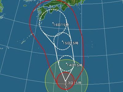 台風11号がやってきそうだ