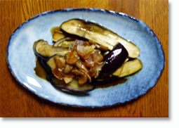 茄子のにんにく醤油和え