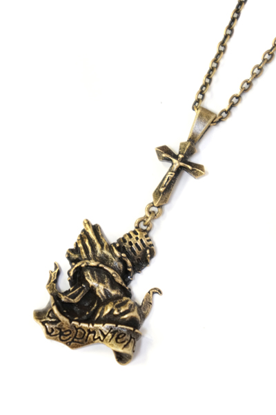 Zephyren (ե) METAL NECKLACE -sing as pray- ANTIQUE GOLD