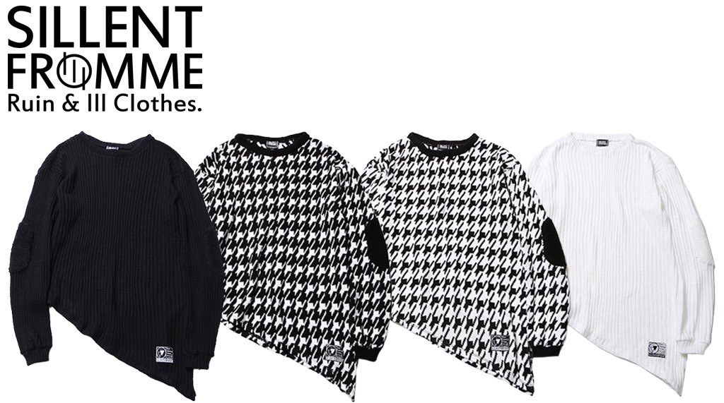 SILLENT FROM ME GHOST -Asymmetry Knit Sweater- WHITE