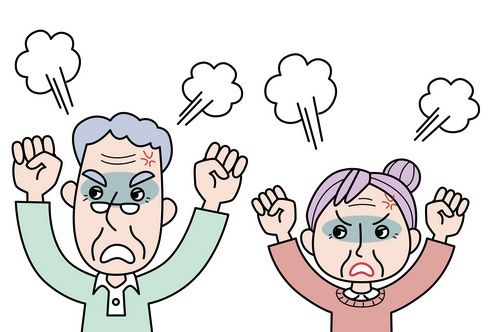 怒っている二人