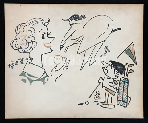 【 横山泰三 デッサン 】『1955　巴里にて』　ラフスケッチ　真作額装 横山泰三 デッサン 】『1955 巴里にて』 ラフスケッチ 真作額装