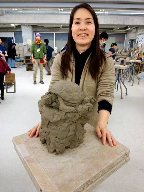ぴよたん作 粘土による塑像