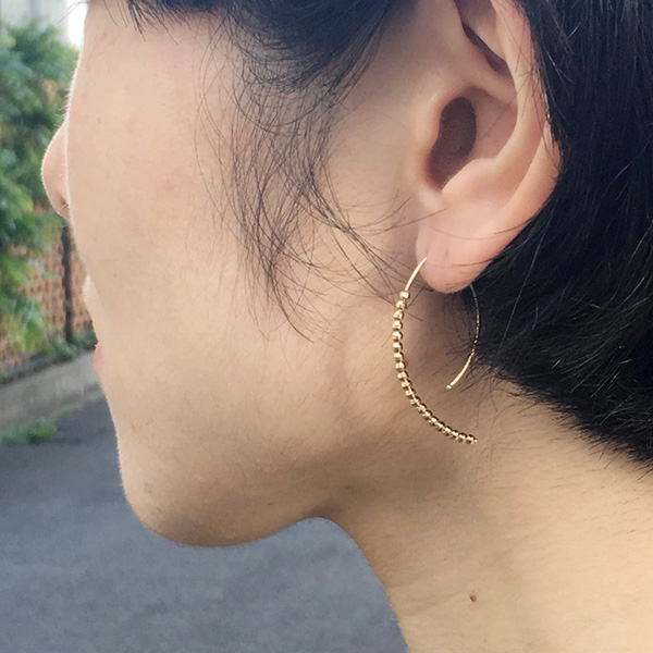 mizuki オニキス　14金ゴールド　ピアス　フープピアス　未使用