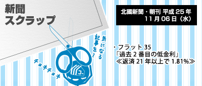131106_np2_新聞キリトリ11/06…フラット35(北陸・11月分)、過去2番目の低金利「1.81%」