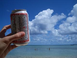 ココス島でビール
