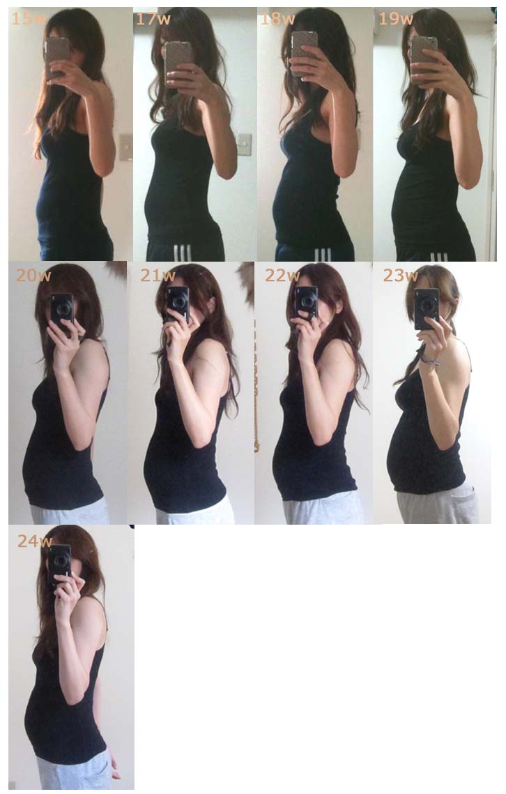 妊娠6ヶ月までの腹変化 Mine Diary