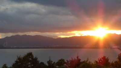 ホテルからの夕日