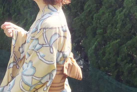 浴衣と帽子