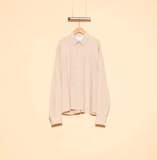即完売、再販なし】DIGAWEL ドロップショルダー シャツ ベージュ｜メンズ