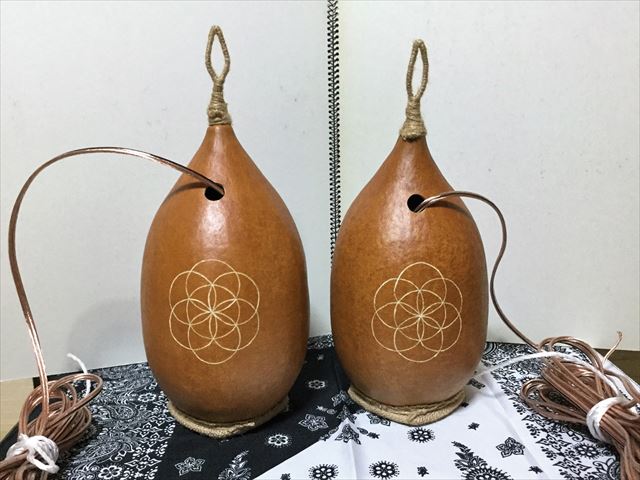 瓢箪を使った漆絵スピーカー
