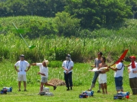 優勝した櫻井選手のカラチョ3.1の発航、ランチャーは小洞選手