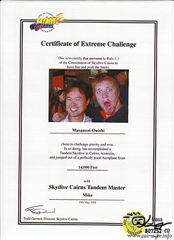 skydiving at cairns