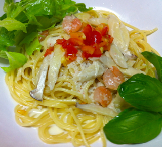 カニクリームパスタ