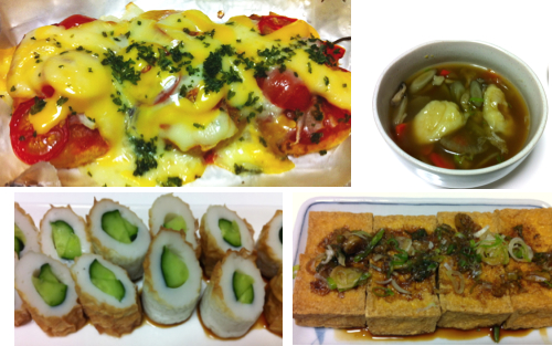 芋餅ピザ、すいとん汁