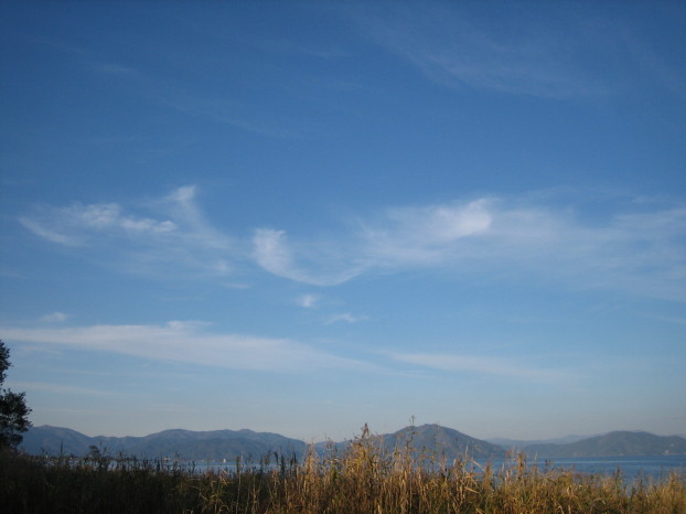 びわこの上空