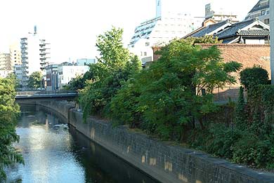 西村家(旧清永家)の北側の坪井川