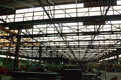旧三菱重工熊本航空機製作所 組立工場内部