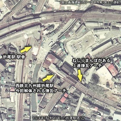 昭和49年の折尾駅周辺