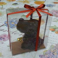 犬型チョコ赤リボン(合わせ型)