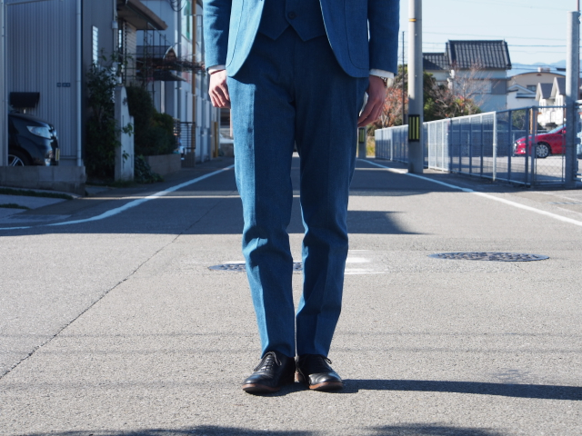 ☆BLUE BLUE NEWストレッチフェードデニムの3ピース☆ | BLUE NEON BLUE BLUE ストレッチフェードデニム3Bジャケット