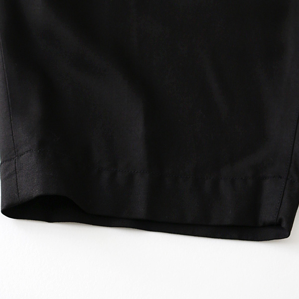 FIRMUM セミグロスレーヨン・バックサテンショートパンツ　BLACK XS FIRMUM フィルマム / セミグロスレーヨン・バックサテンショート