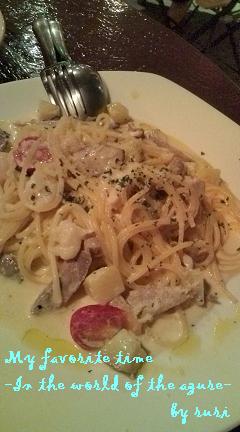 本日のクリームパスタ