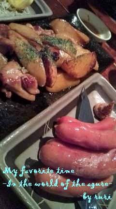 チキンと山芋のバターしょう油炒めとソーセージ