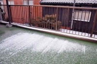 ベランダの雪