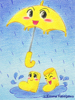 「雨、雨、フレ、フレ♪」ケータイ待受ヴァージョン