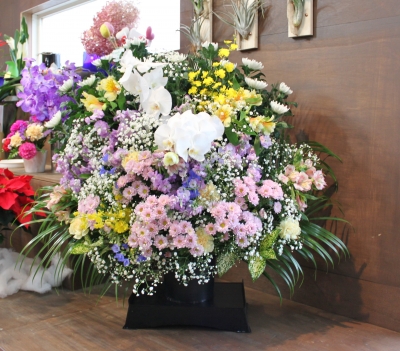 法事 家族葬 生花祭壇 いわき市 小名浜の花屋 花国湘南台店