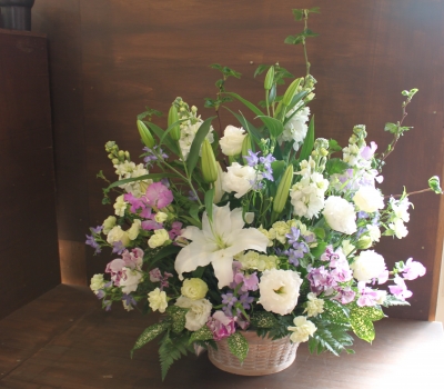 枕花 お供え フラワー祭壇 生花祭壇 いわき市 お花の花屋 花国湘南台店