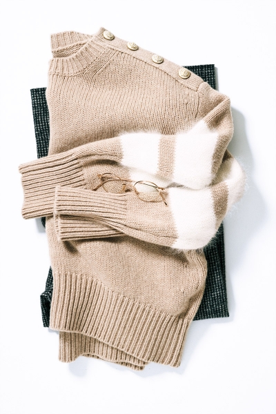 ギャルリーヴィー☆ファインウールアンゴラコンビ クルーネックプル