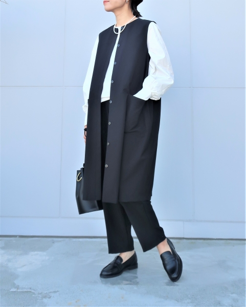 ミズイロインド コクーン ジレ mizuiro ind(ミズイロインド) front fly